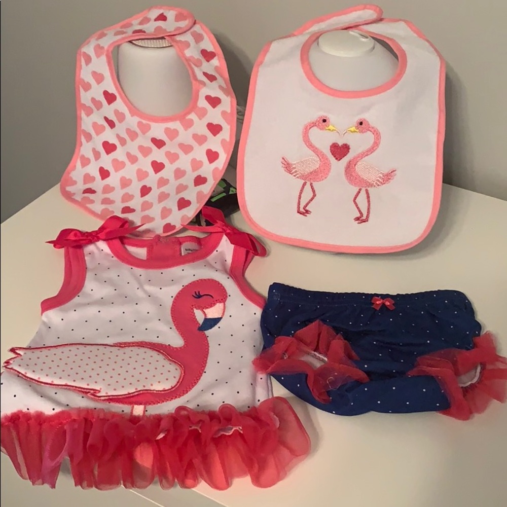 Flamingo NWOT set for baby girl